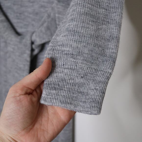 ENGLISH FACTORY Tie Waist Sweater Knit Dress Long Sleeve Heather Grey Women's S - Picture 2 of 11